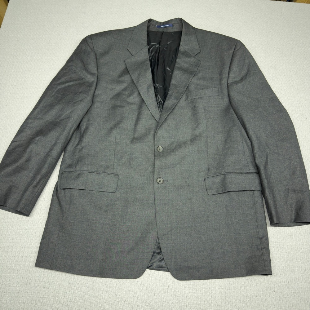 Chaps Ralph Lauren Blazer Mens 46R Gray Wool Two Button Formal Jacket